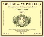 2003 AMARONE della Valpolicella DOC *Case Vecie* 